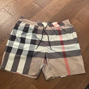 Burberry Check Swim Trunks - Large - Archive Beige